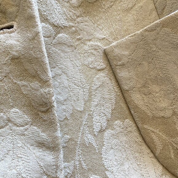 Banana Republic Cropped Blazer Cream Floral Wool Blend Jacquard Size 4 NWT - Picture 5 of 8